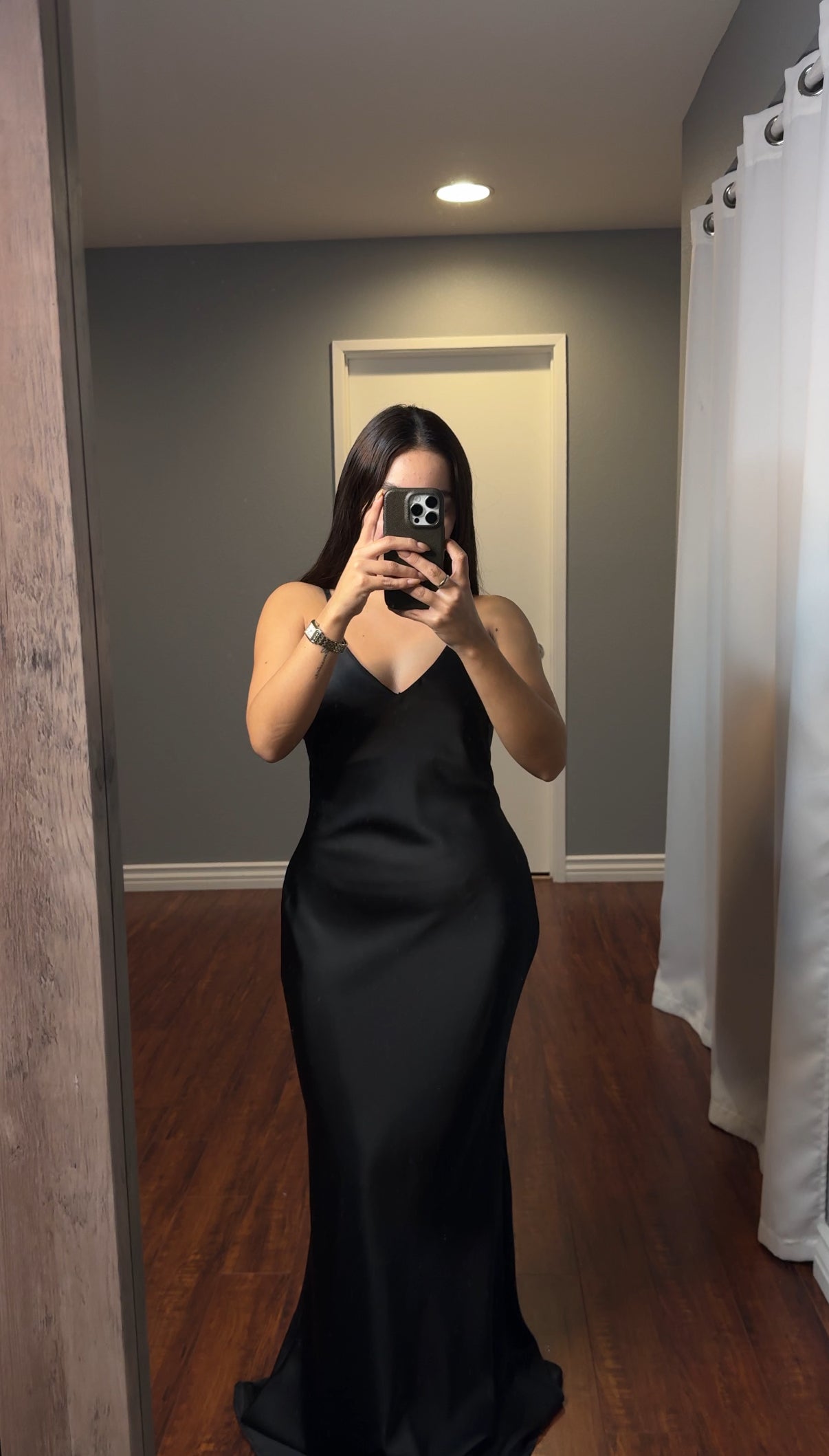 Onyx Satin Dress